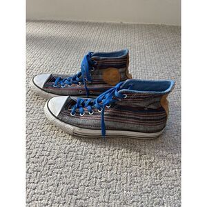 Converse‎ Chuck Taylor Hi Vision Blue Sneaker  Men Sz 8 Women Sz 10 Denim EUC